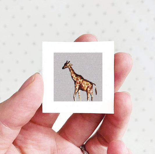 Mini 1" Giraffe Watercolor Print