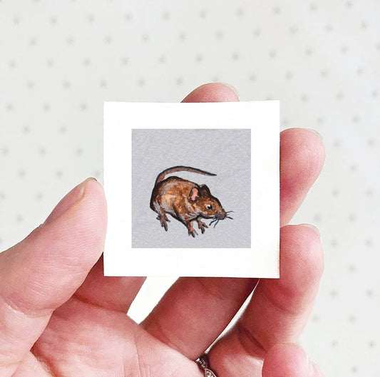 Mini 1" Mouse Watercolor Print