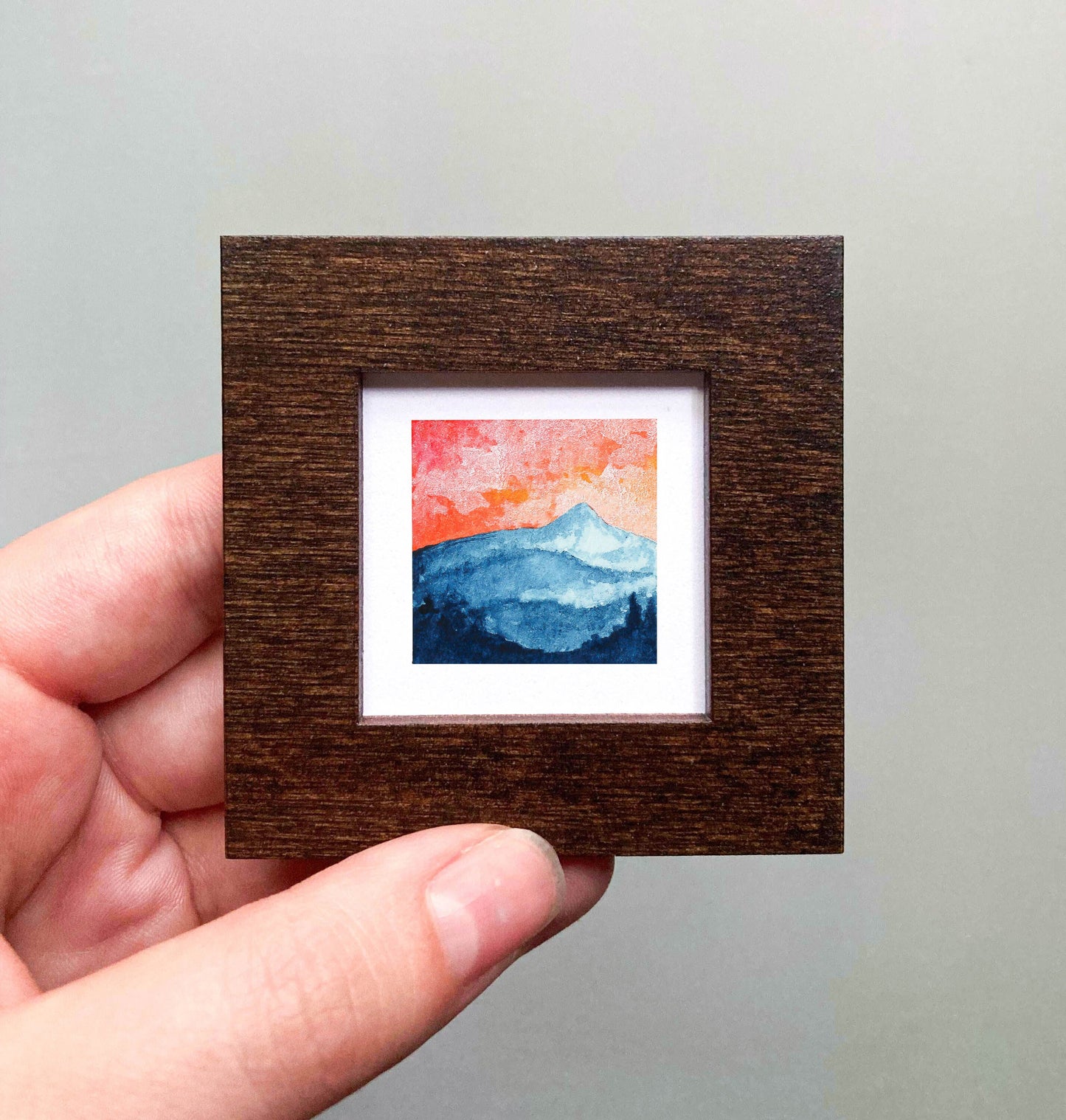 Mini 1" Smoky Mountains Sunset Watercolor Print