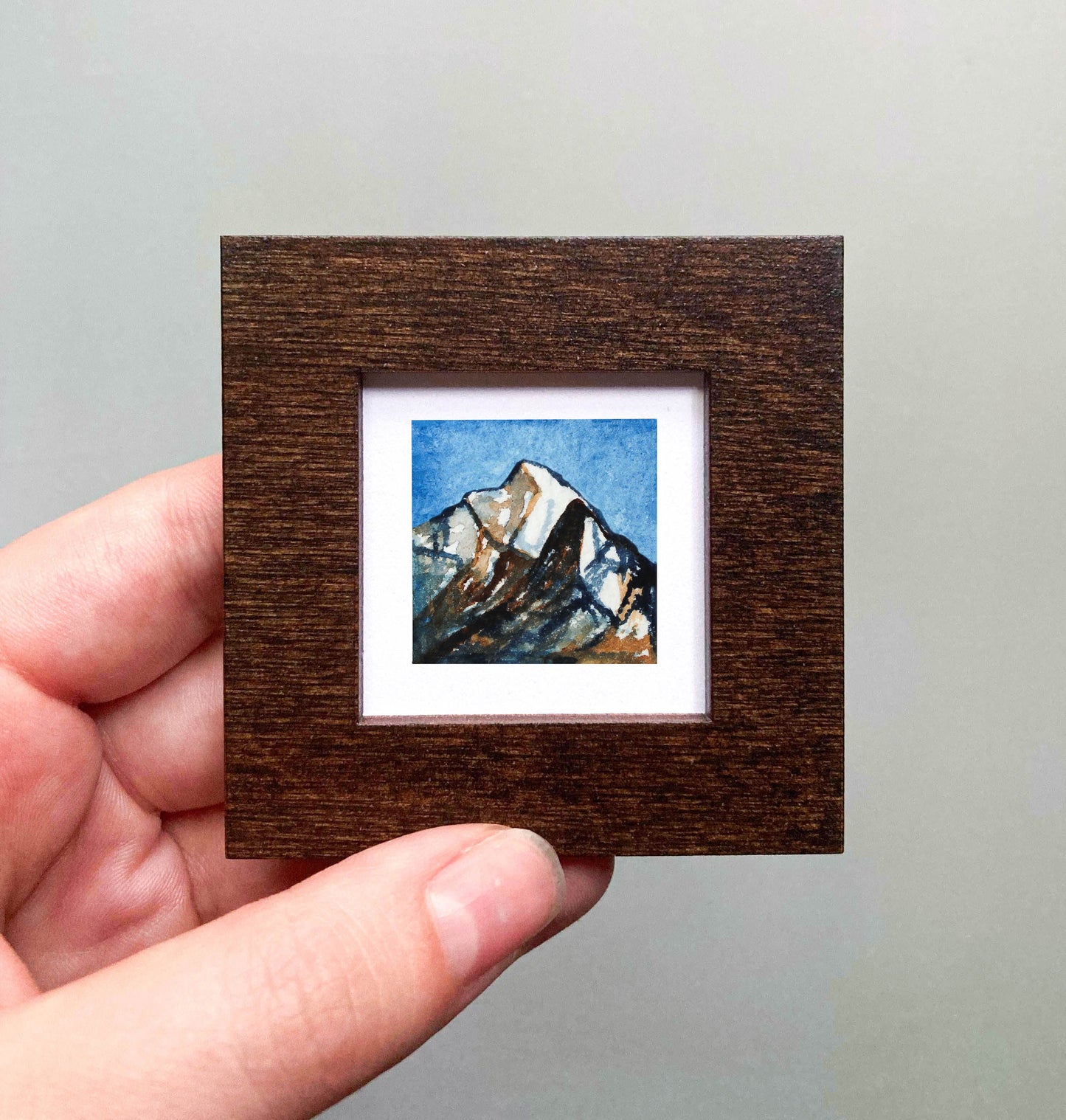 Mini 1" Snowy Mountain Peak Watercolor Print