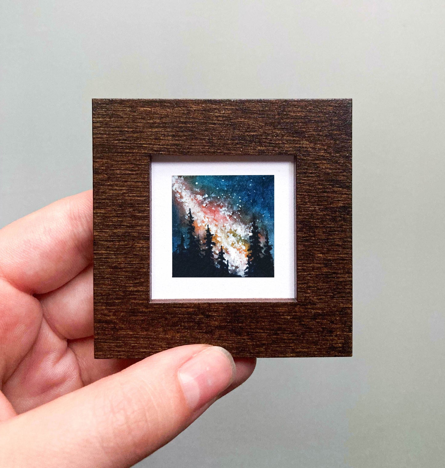 Mini 1" Galaxy Forest Watercolor Print