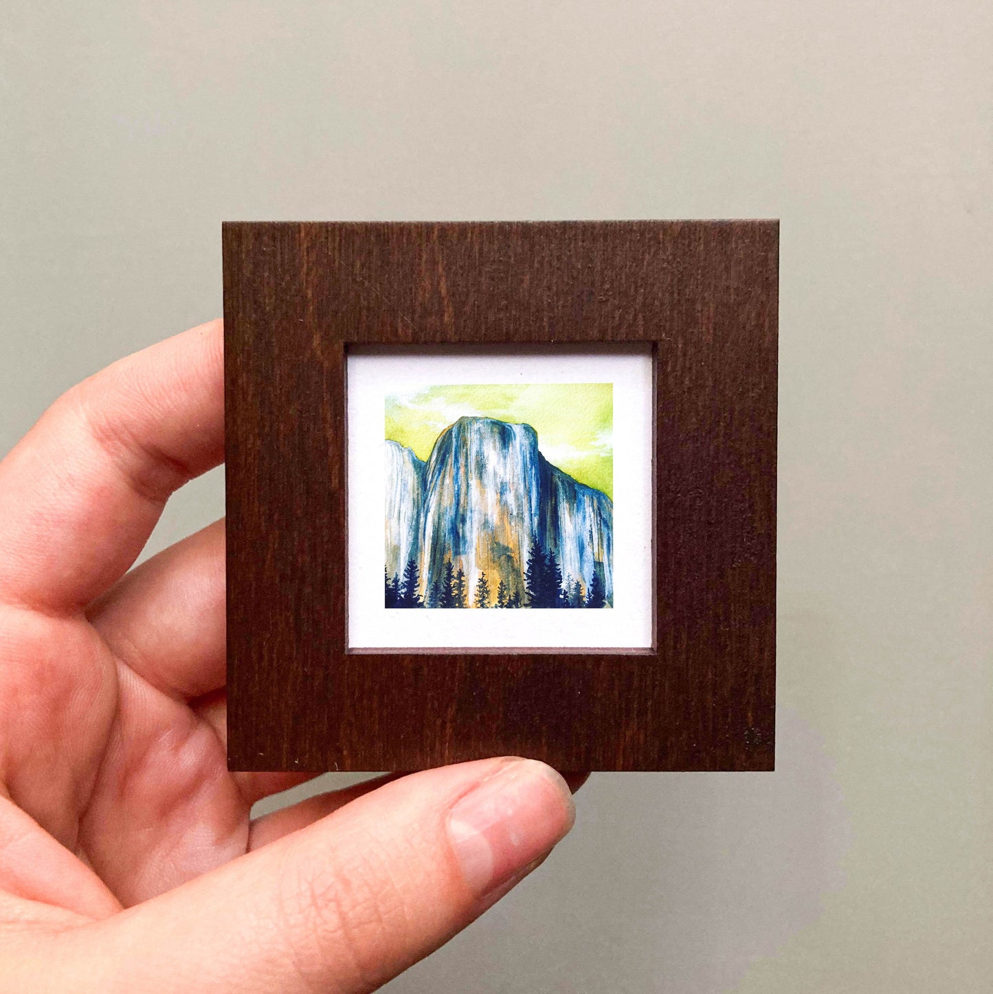 Mini 1" El Capitan Yosemite, California Watercolor Print