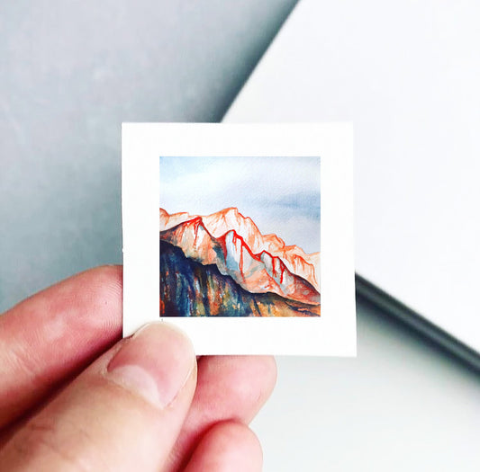 Mini 1" Lone Pine Peak, California Watercolor Print