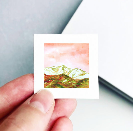 Mini 1" Mount Graham, Arizona Watercolor Print
