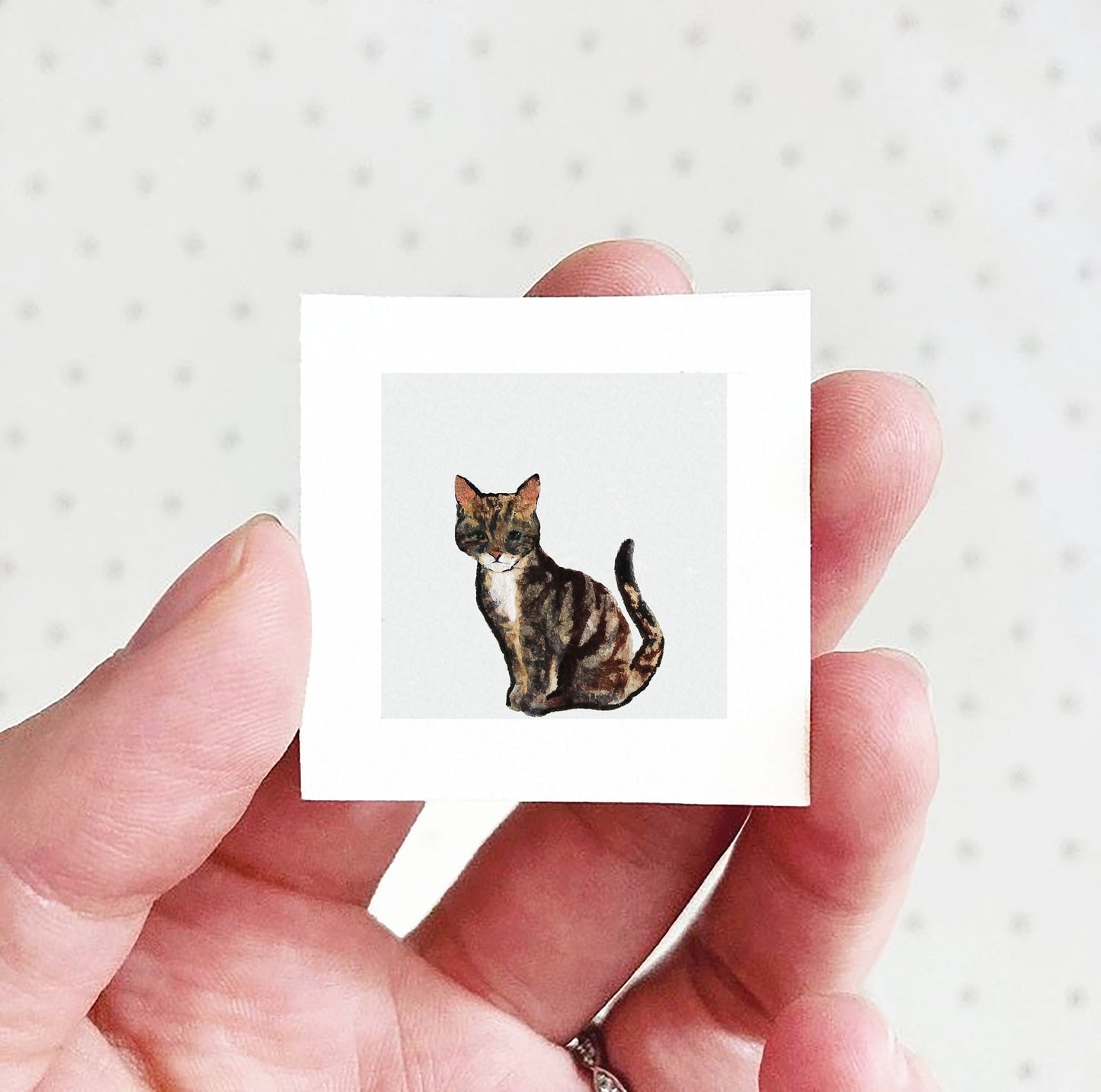 Mini 1" Cat Watercolor Print