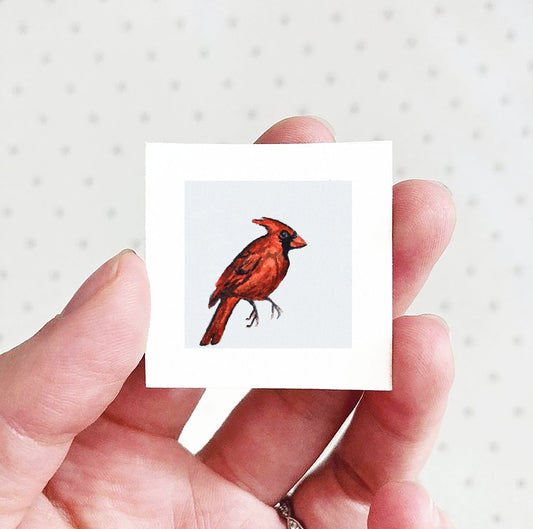 Mini 1" Cardinal Watercolor Print