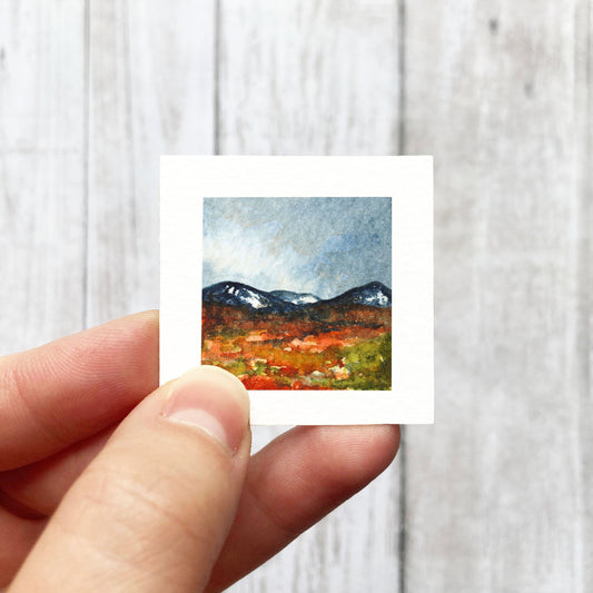 Mini 1" Mountain Valley Watercolor Print