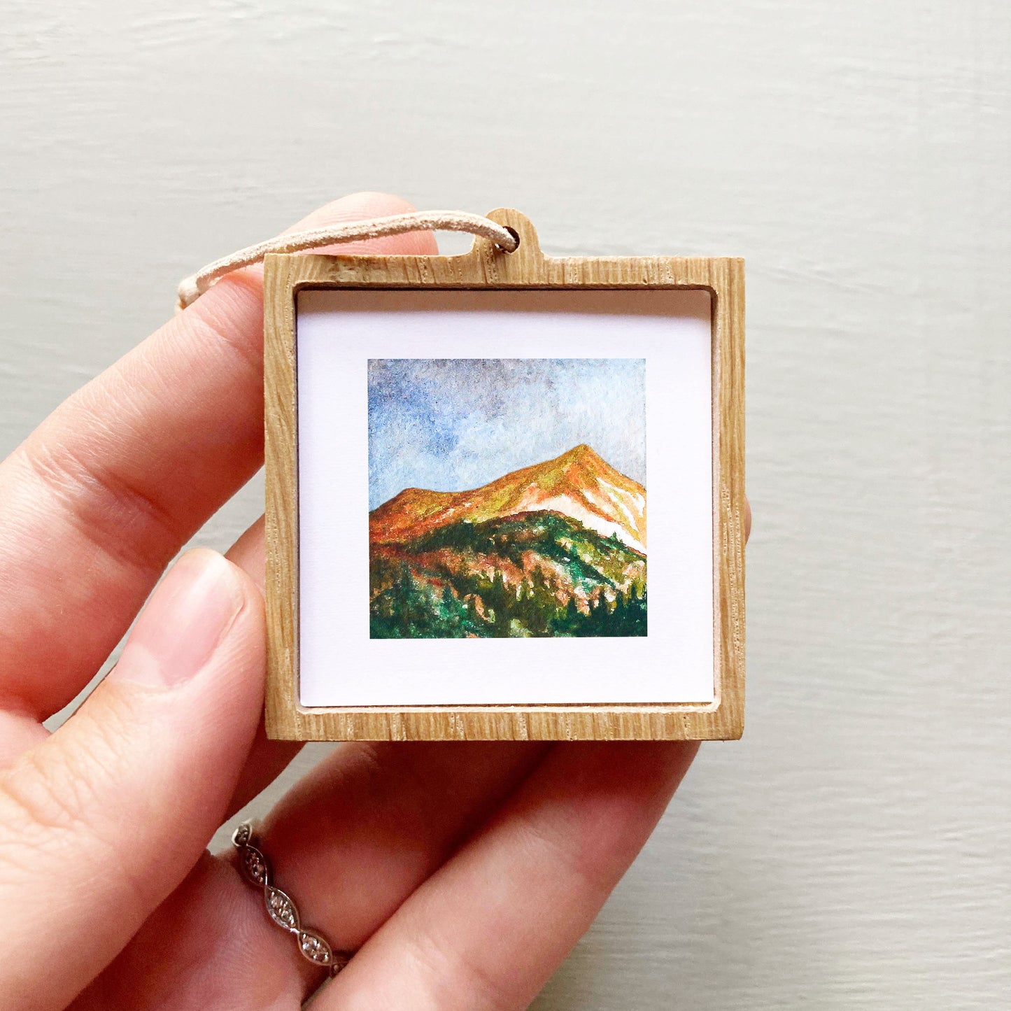 Mini 1" Mountainside Forest Watercolor Print