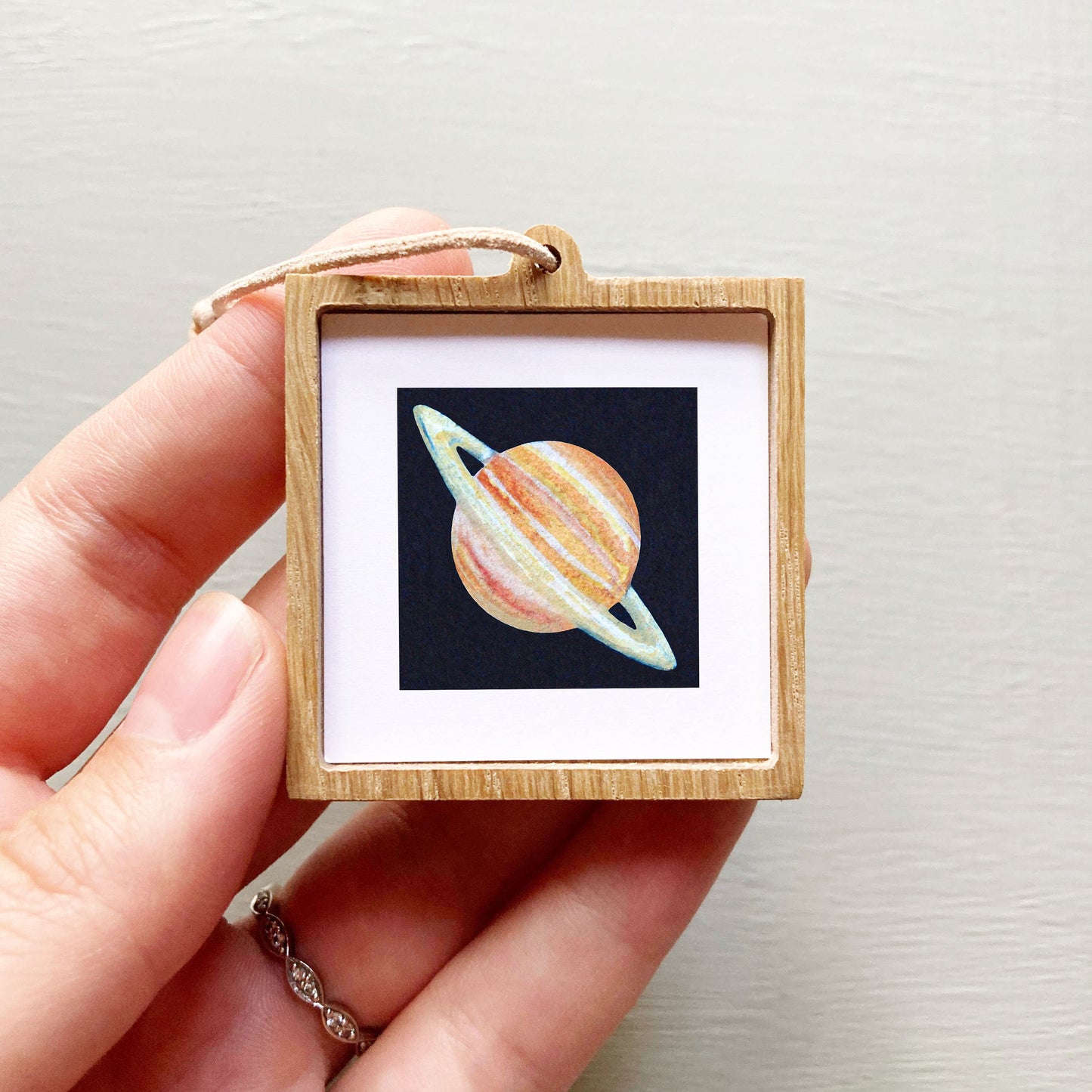 Mini 1" Planet Saturn Watercolor Print