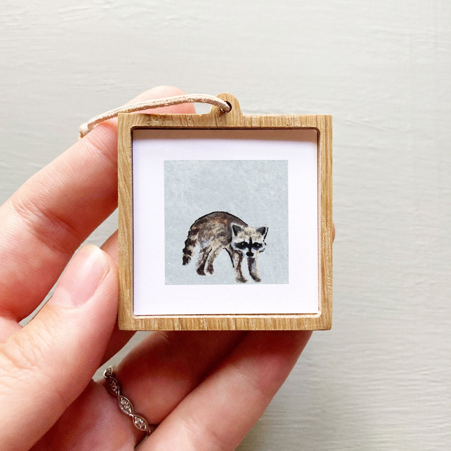 Mini 1" Raccoon Watercolor Print