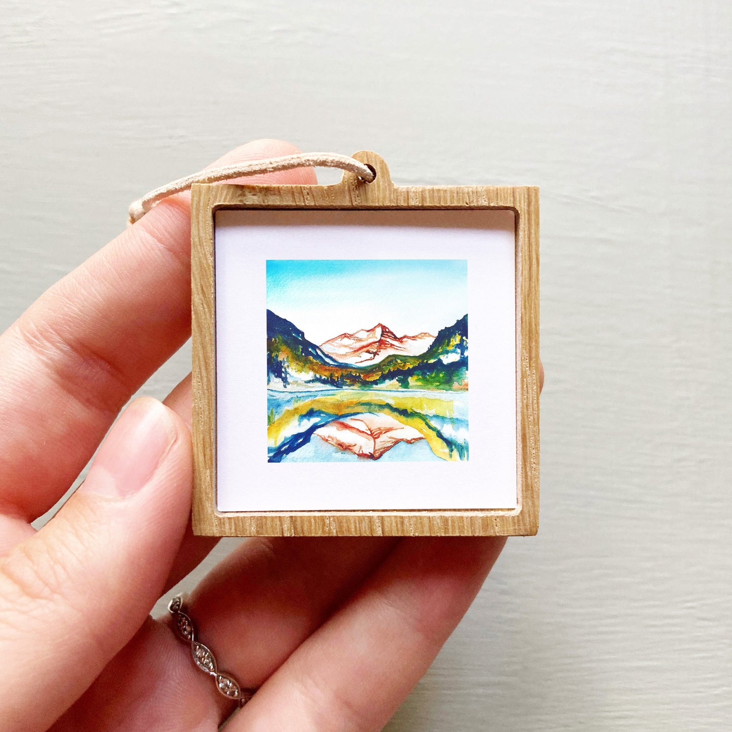 Mini 1" Maroon Bells, Colorado Watercolor Print