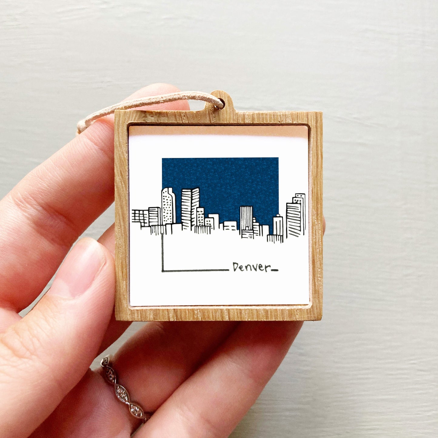 Mini Denver, Colorado 1.5" Watercolor and Ink Art PRINT