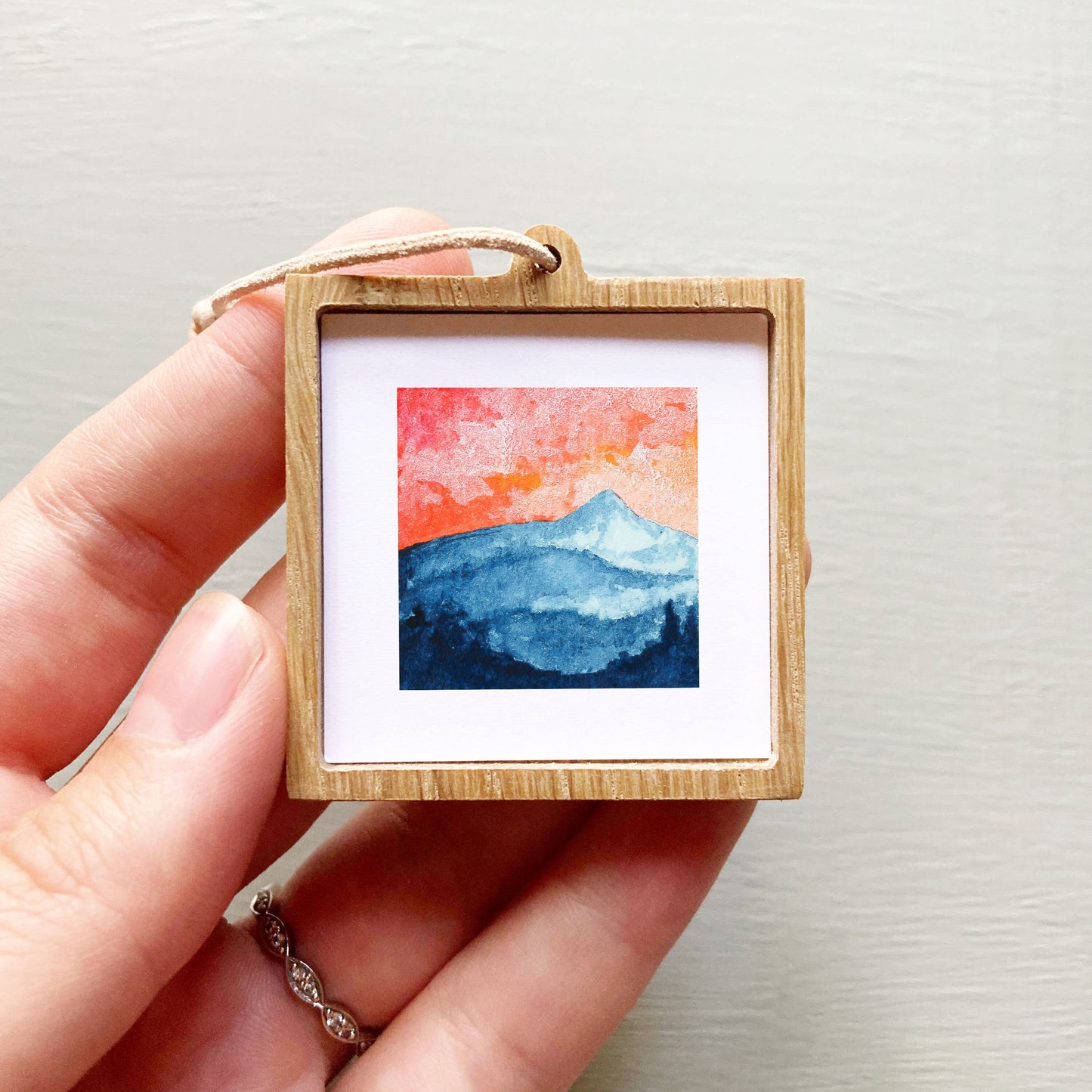 Mini 1" Smoky Mountains Sunset Watercolor Print
