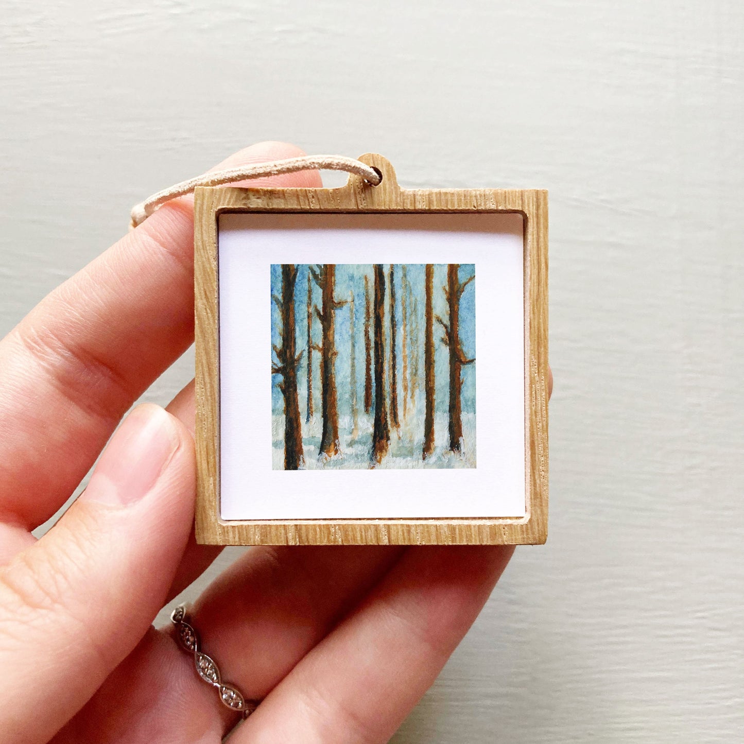 Mini 1" Snowy Woods Watercolor Print