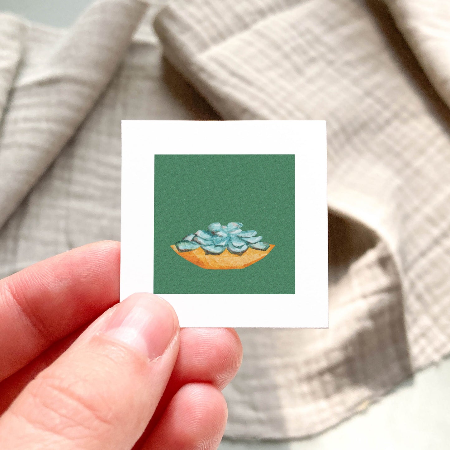 Mini 1" Succulent Houseplant Watercolor Print