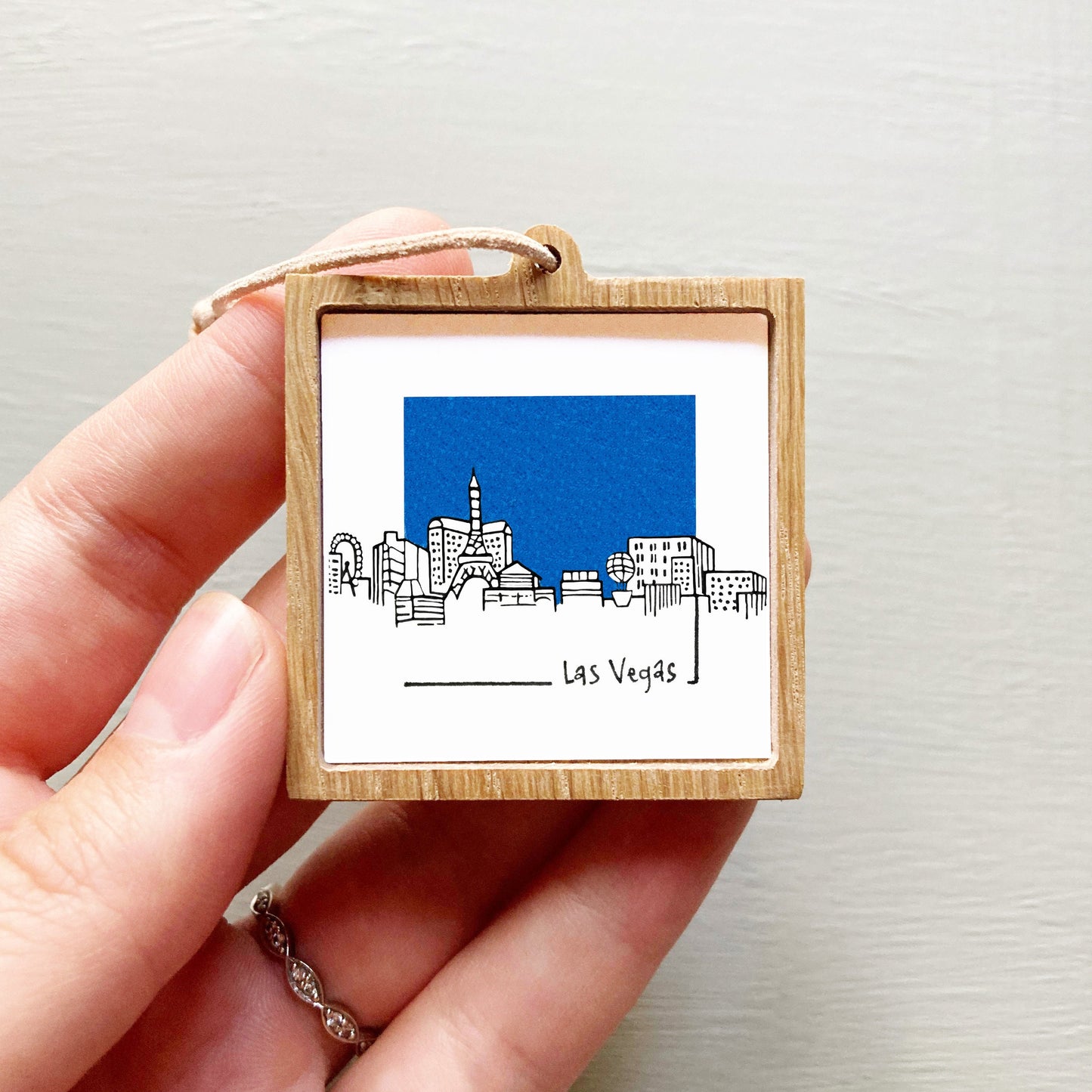Mini Las Vegas, Nevada 1.5" Watercolor and Ink Art PRINT
