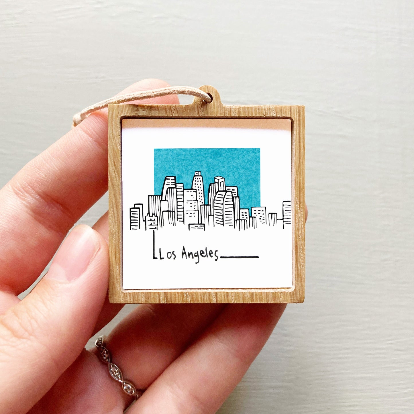 Mini Los Angeles, California 1.5" Watercolor and Ink Art PRINT
