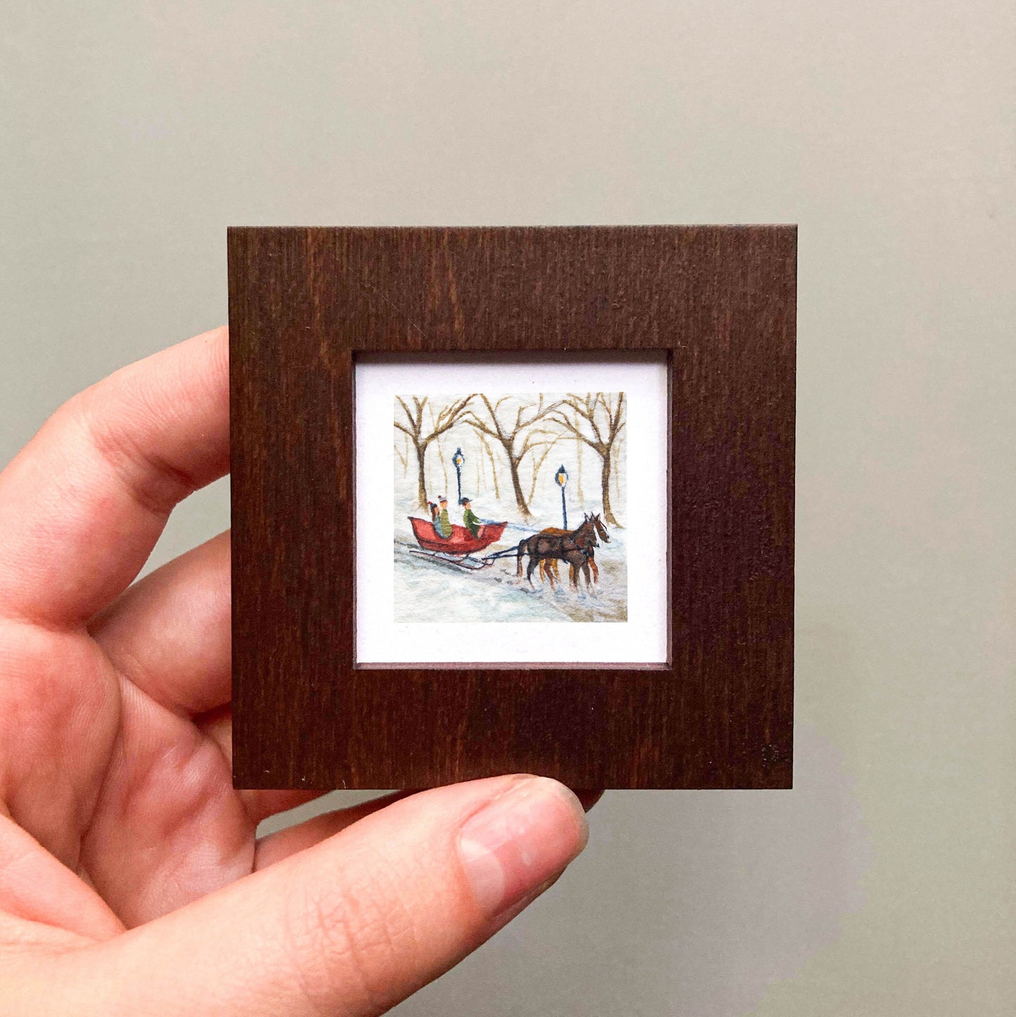 Mini 1" Sleigh Ride Watercolor Print