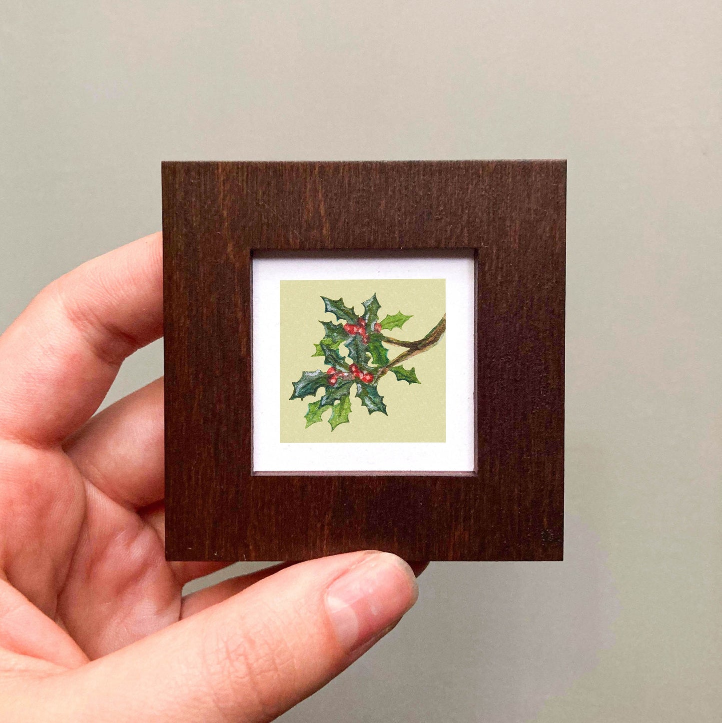 Mini 1" Holly Berries Watercolor Print