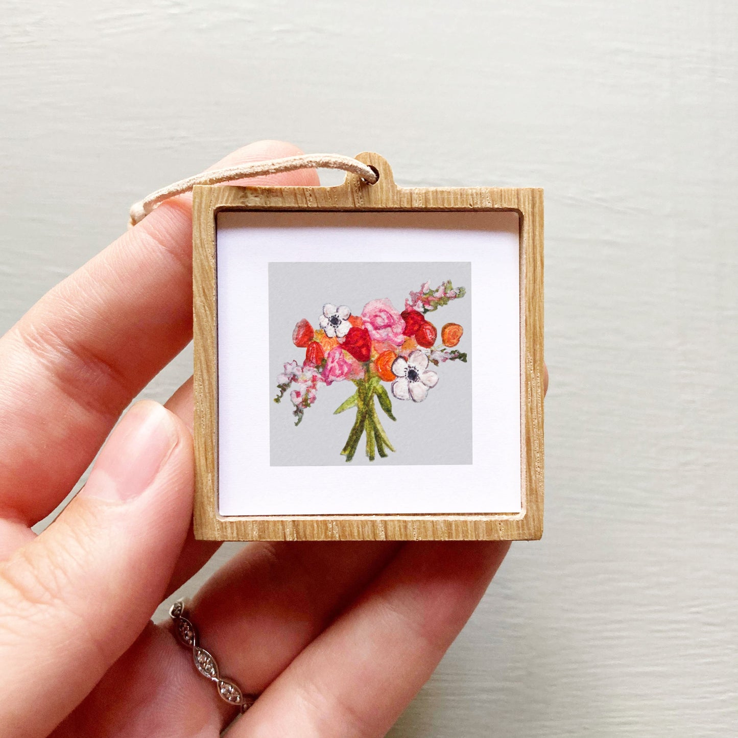 Mini 1" Pink Floral Bouquet Watercolor Print