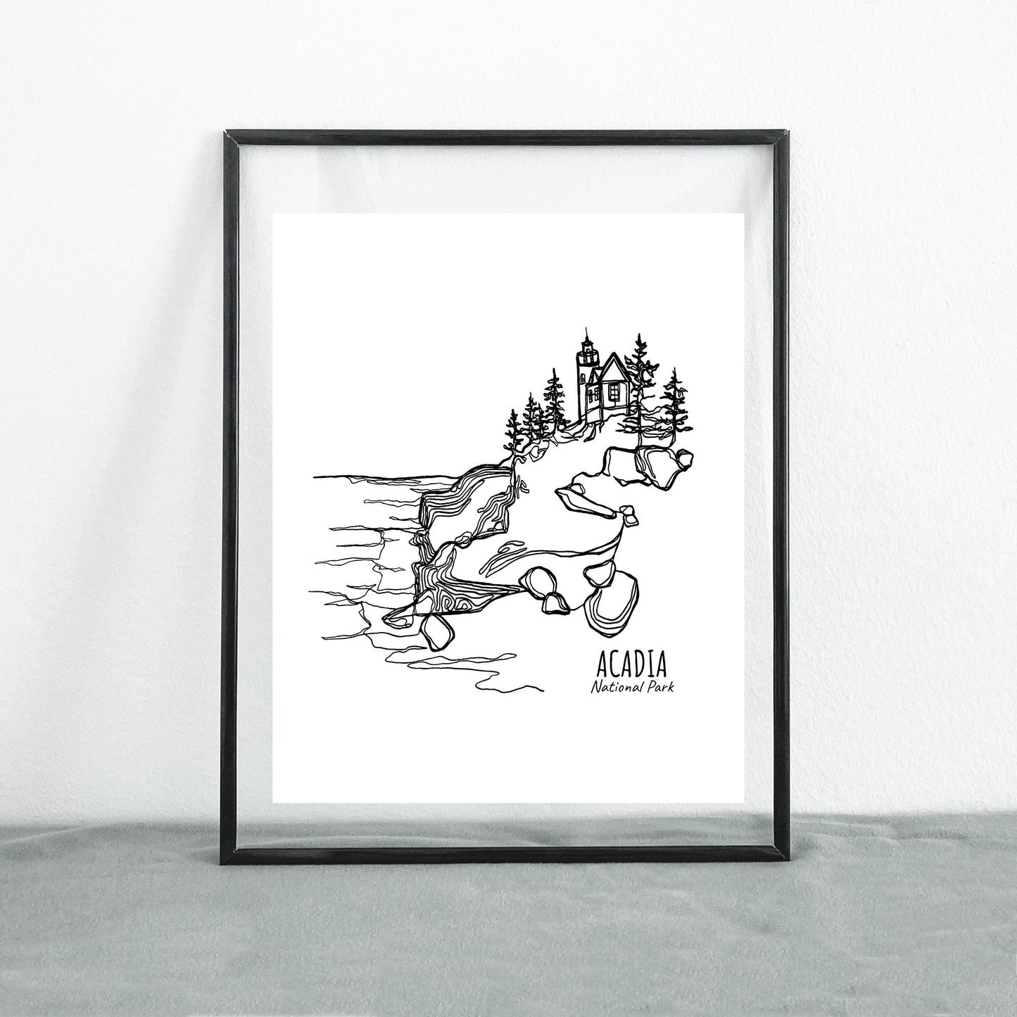 Acadia National Park, Maine Continuous Line Print