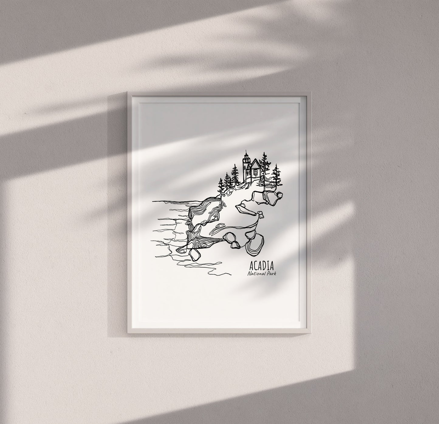 Acadia National Park, Maine Continuous Line Print