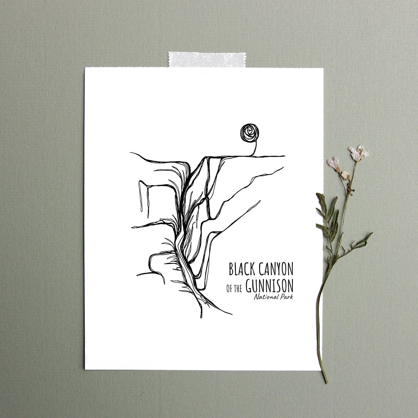 Black Canyon of the Gunnison National Park, Colorado Continuous Line Print