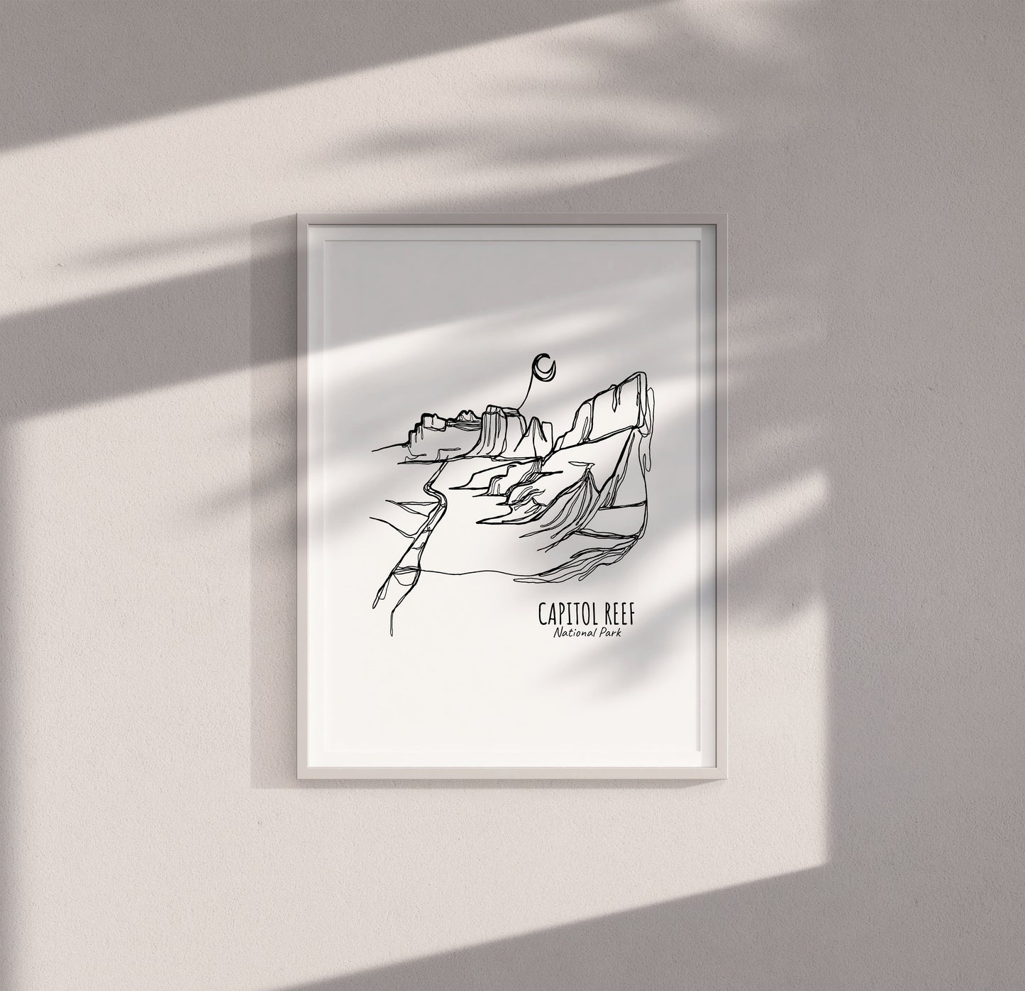 Capitol Reef National Park, Utah Continuous Line Print