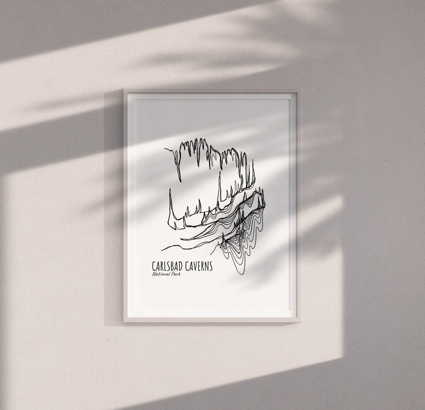 Carlsbad Caverns National, New Mexico Park Continuous Line Print