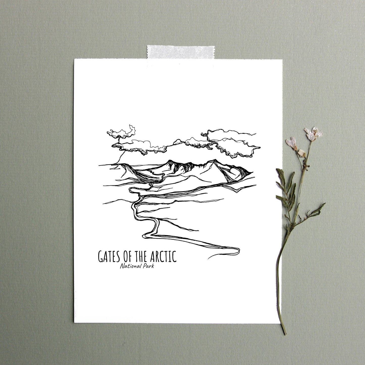Gates of the Arctic National Park, Alaska Continuous Line Print