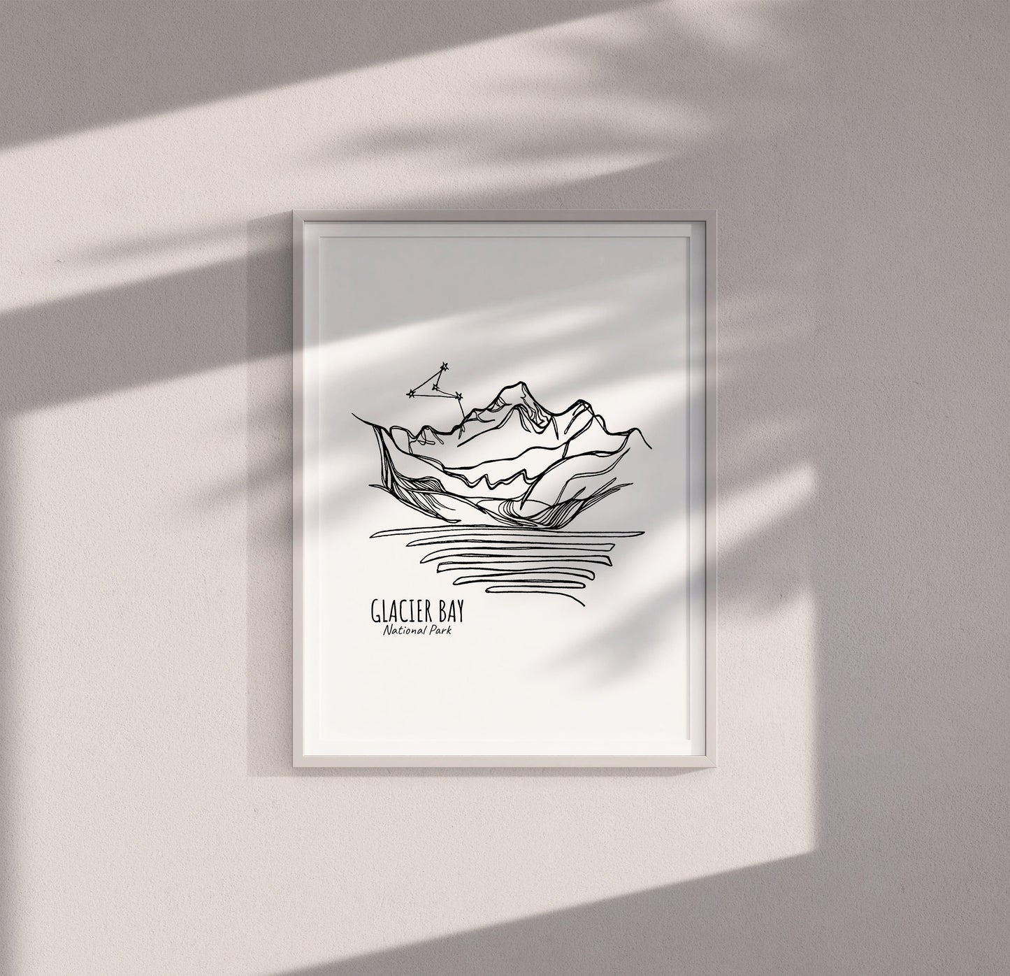 Glacier Bay National Park, Alaska Continuous Line Print