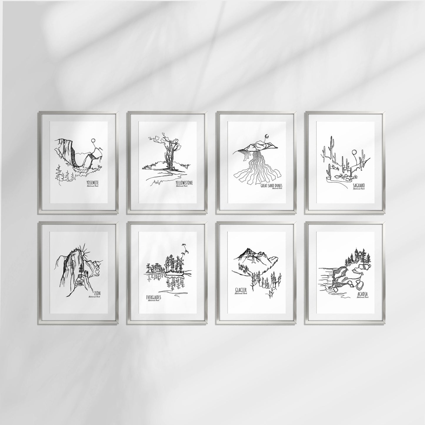 Glacier Bay National Park, Alaska Continuous Line Print
