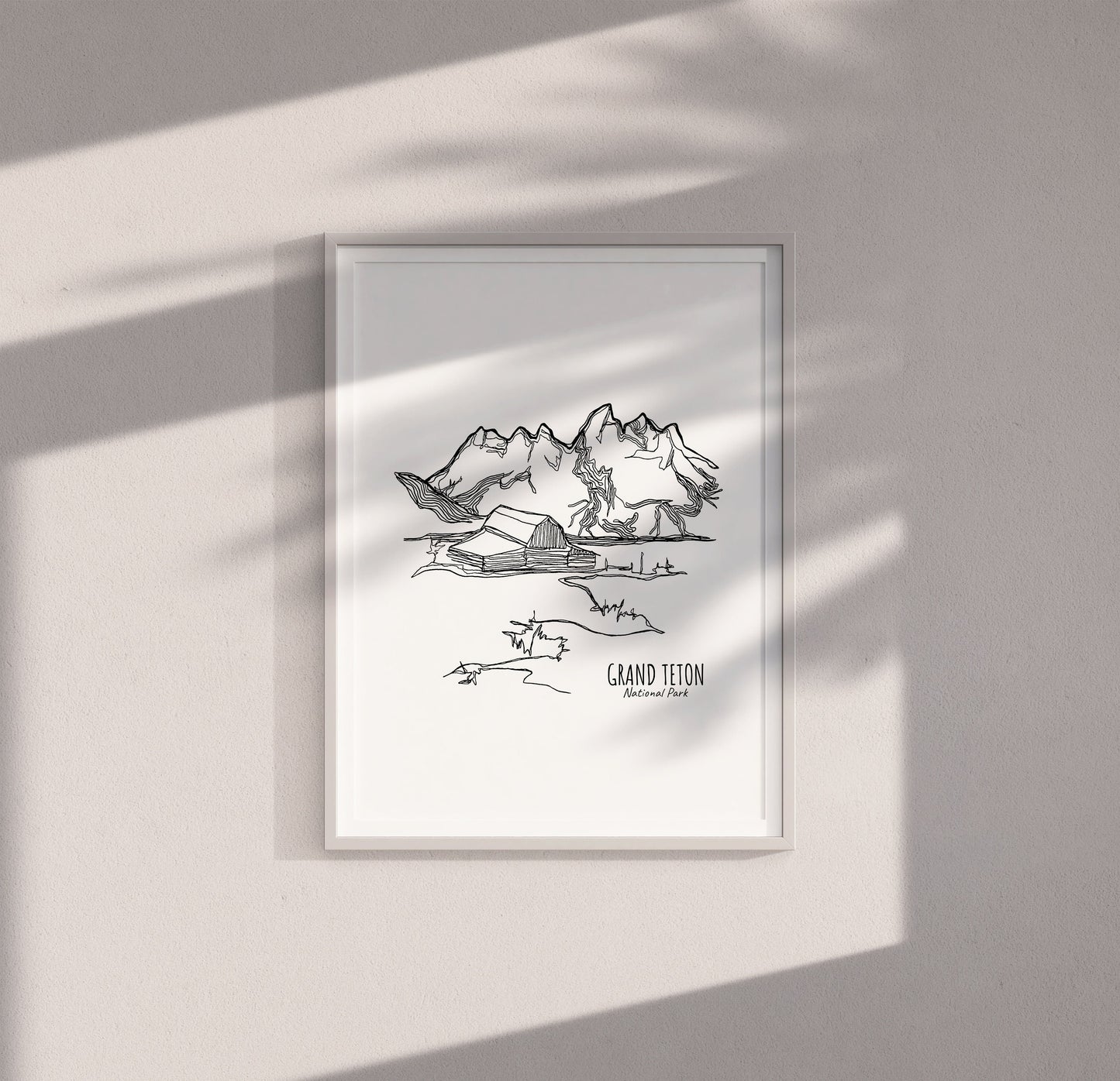 Grand Teton National Park, Wyoming Continuous Line Print