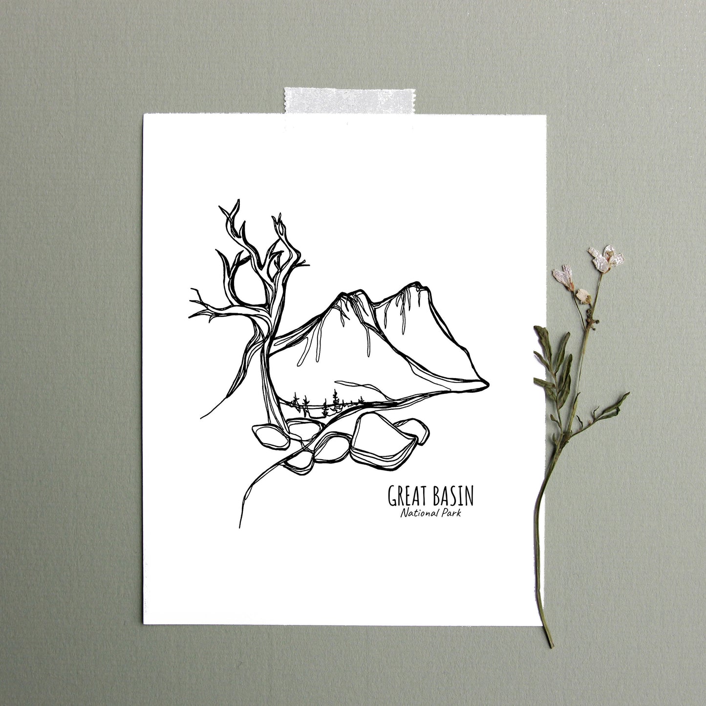 Great Basin National Park, Nevada Continuous Line Print
