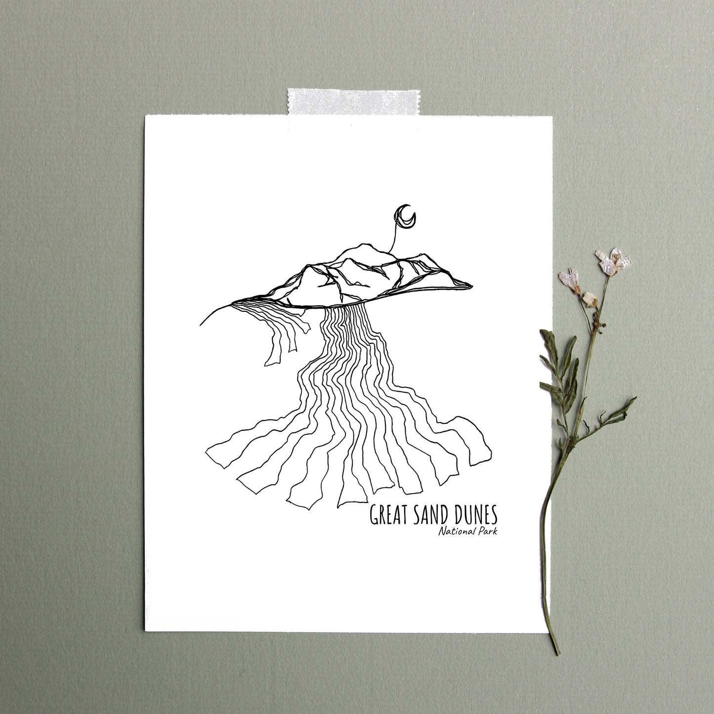 Great Sand Dunes National Park, Colorado Continuous Line Print