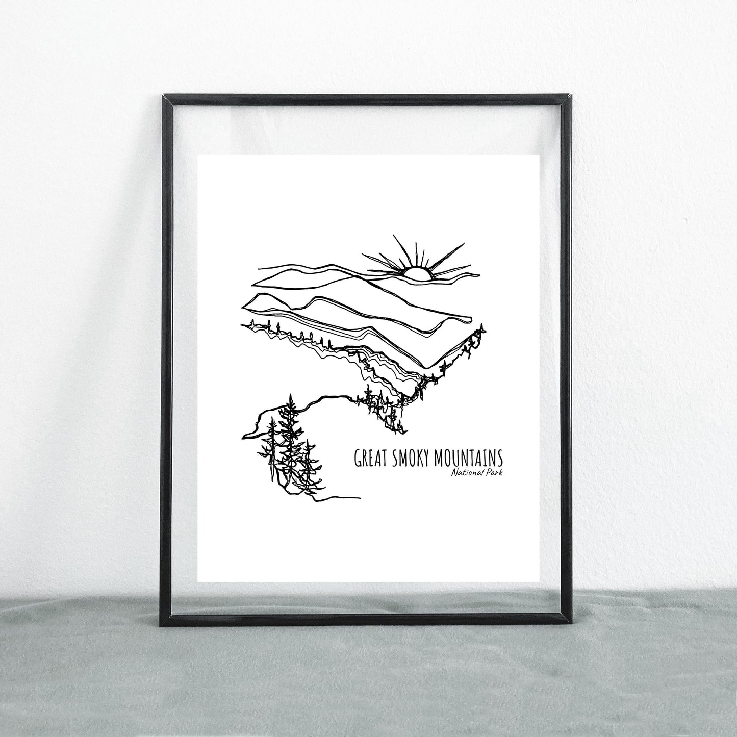 Great Smoky Mountains National Park, Tennessee North Carolina Continuous Line Print