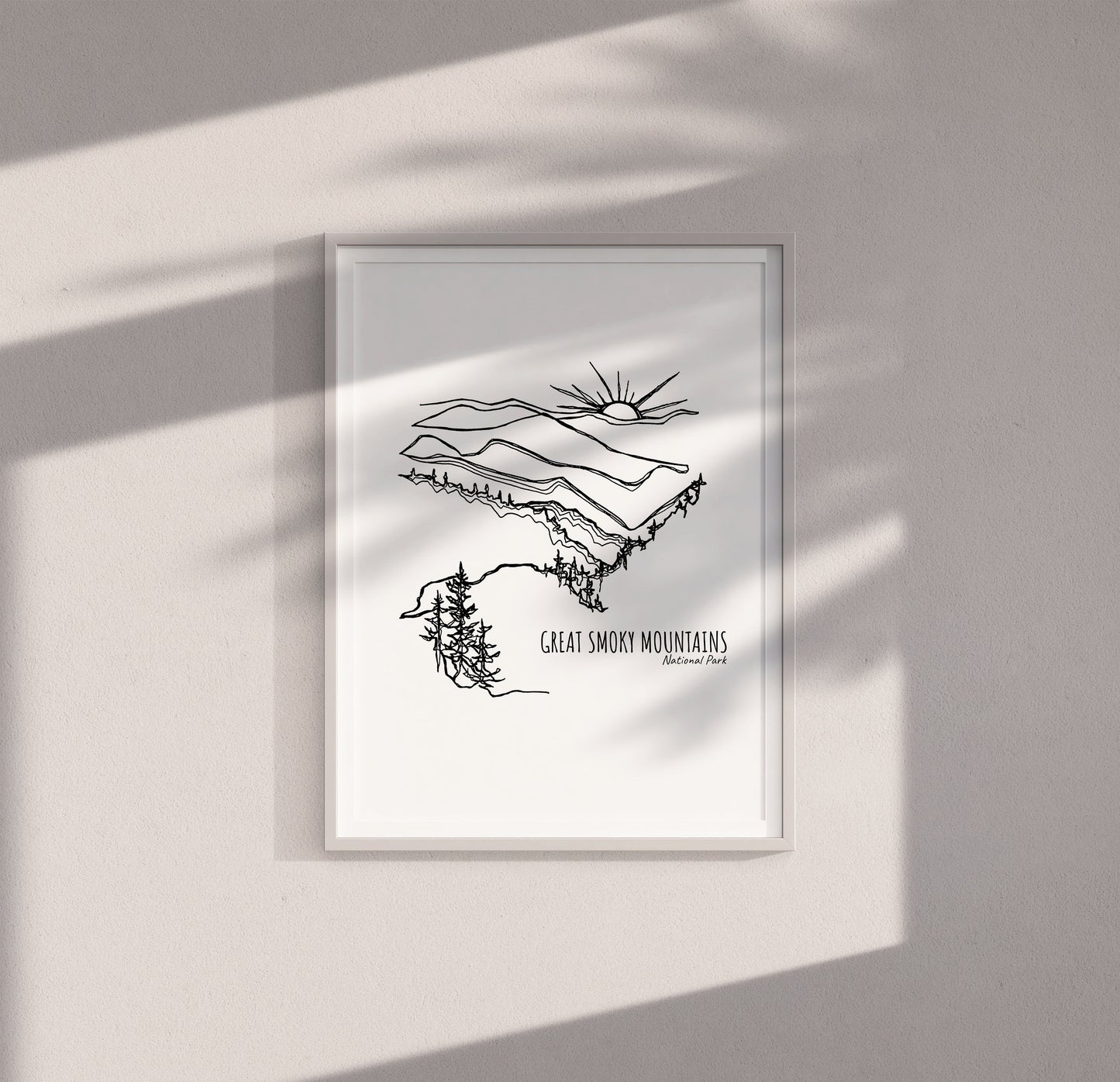 Great Smoky Mountains National Park, Tennessee North Carolina Continuous Line Print