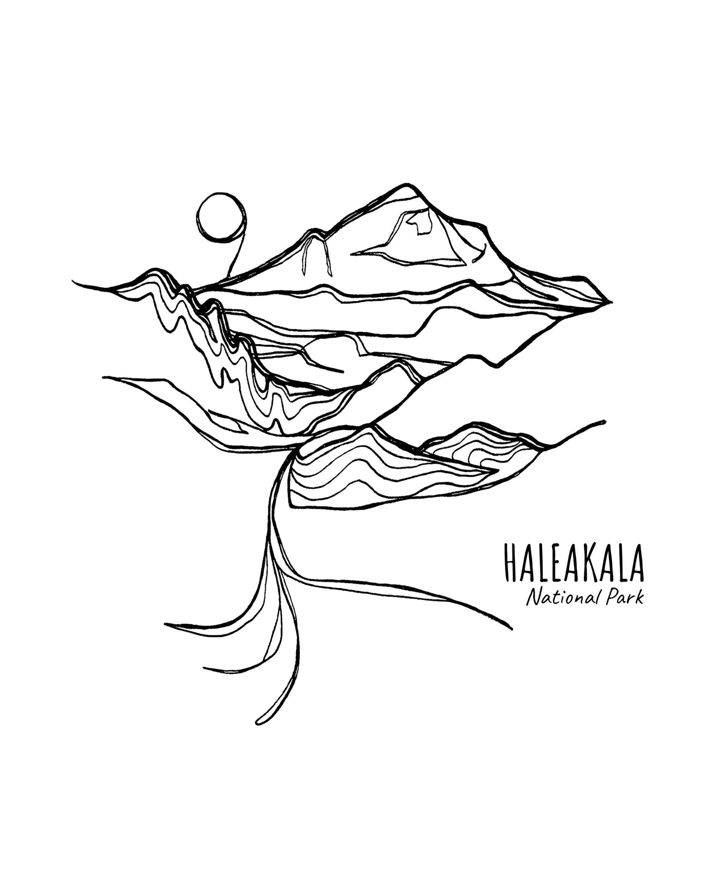 Haleakala National Park, Hawaii Continuous Line Print
