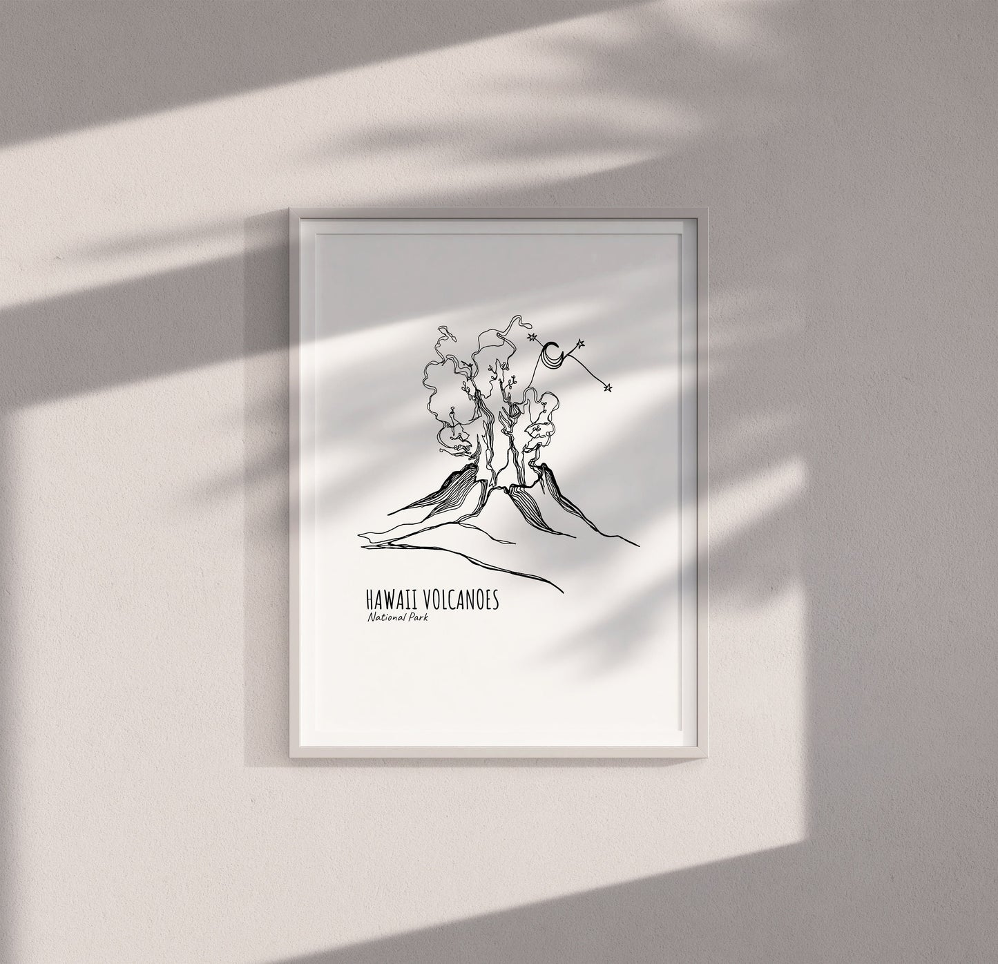 Hawaii Volcanoes National Park Continuous Line Print