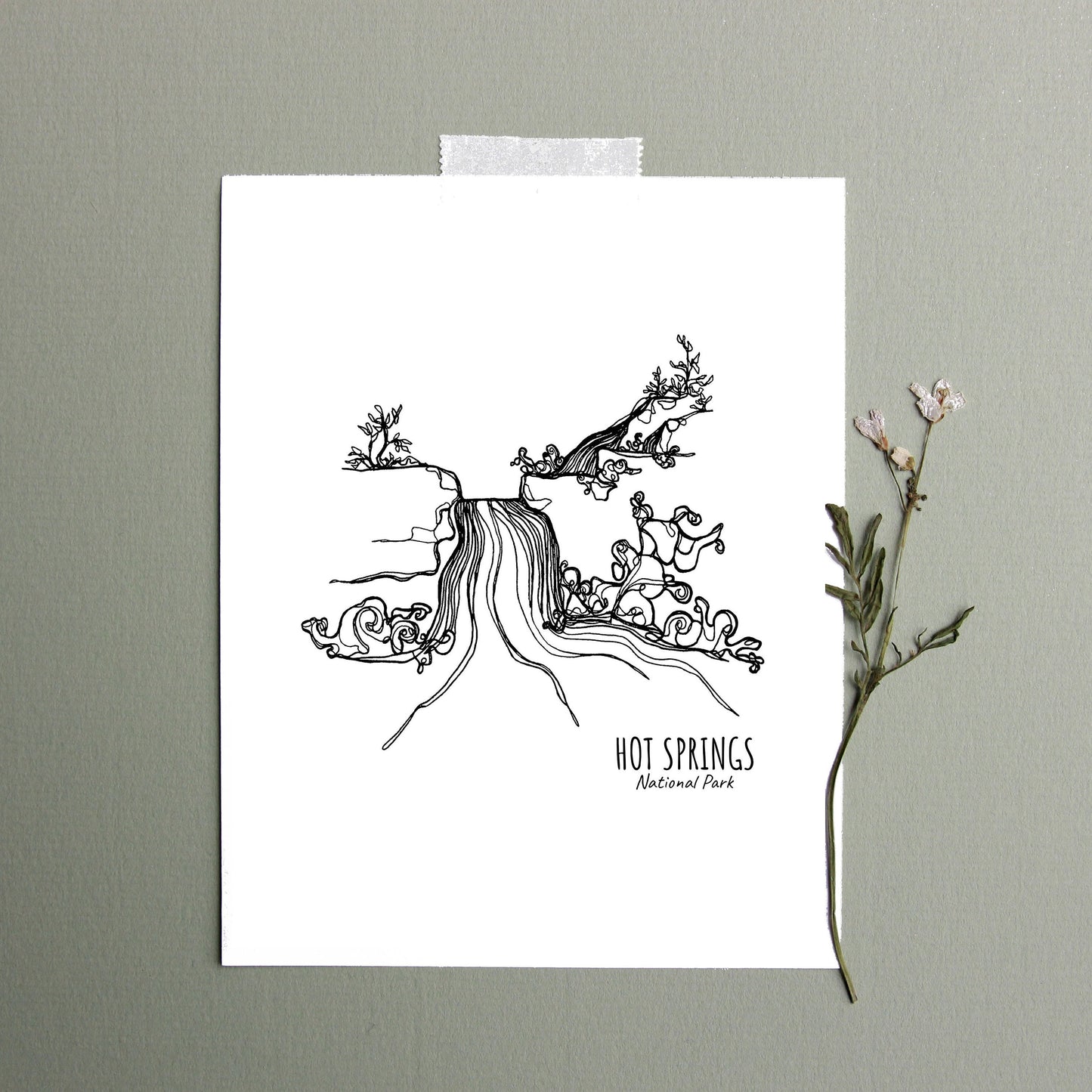 Hot Springs National Park, Arkansas Continuous Line Print