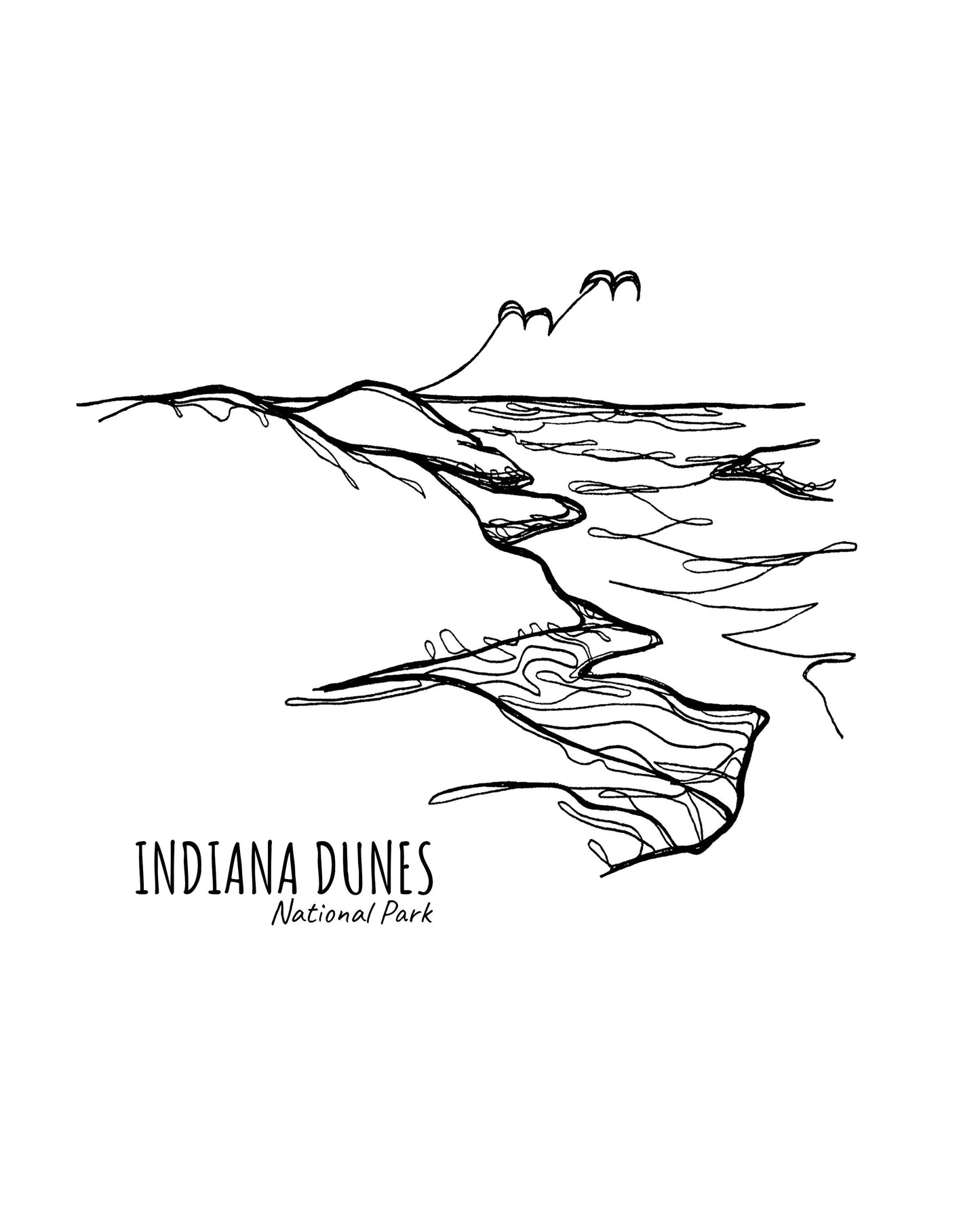 Indiana Dunes National Park Continuous Line Print