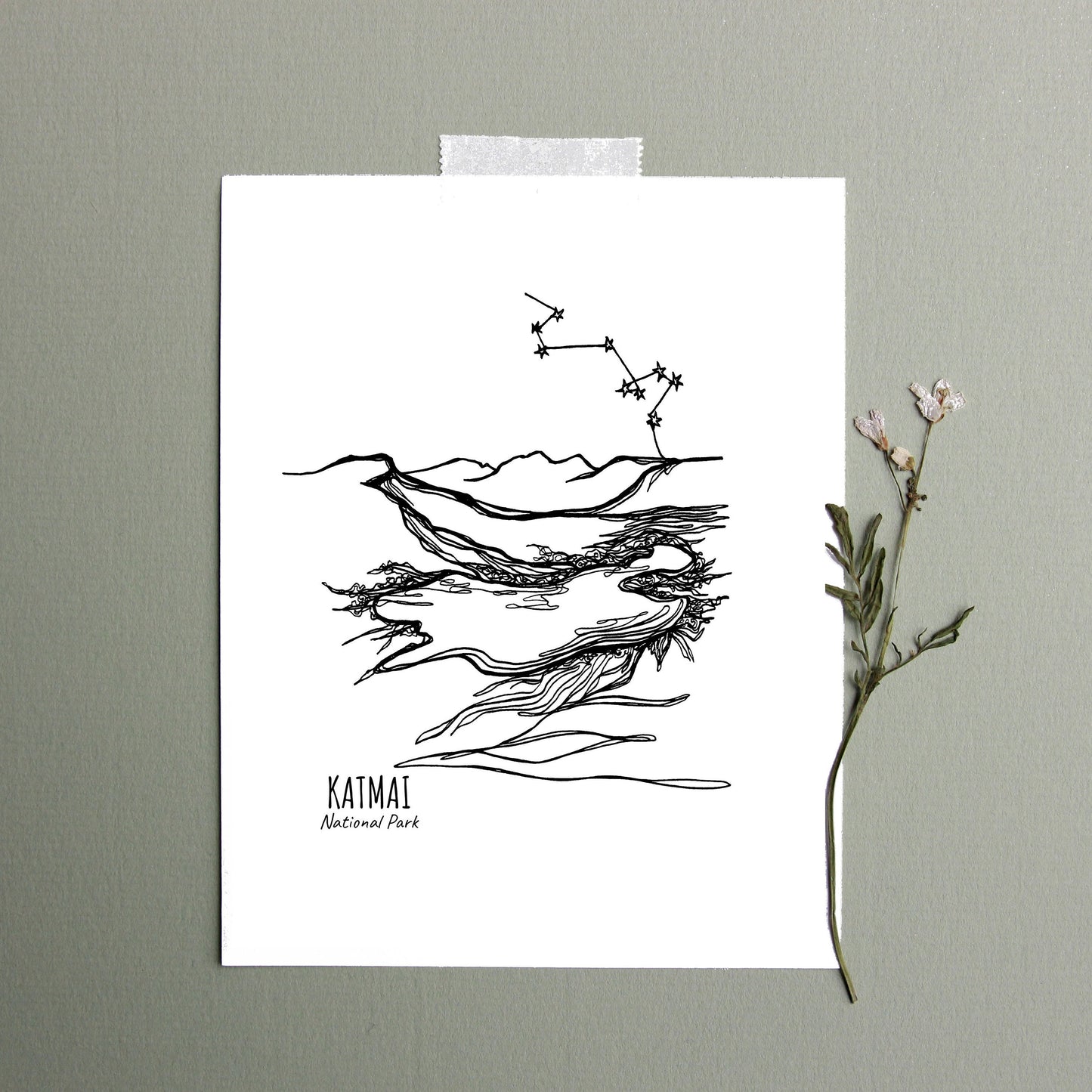 Katmai National Park, Alaska Continuous Line Print