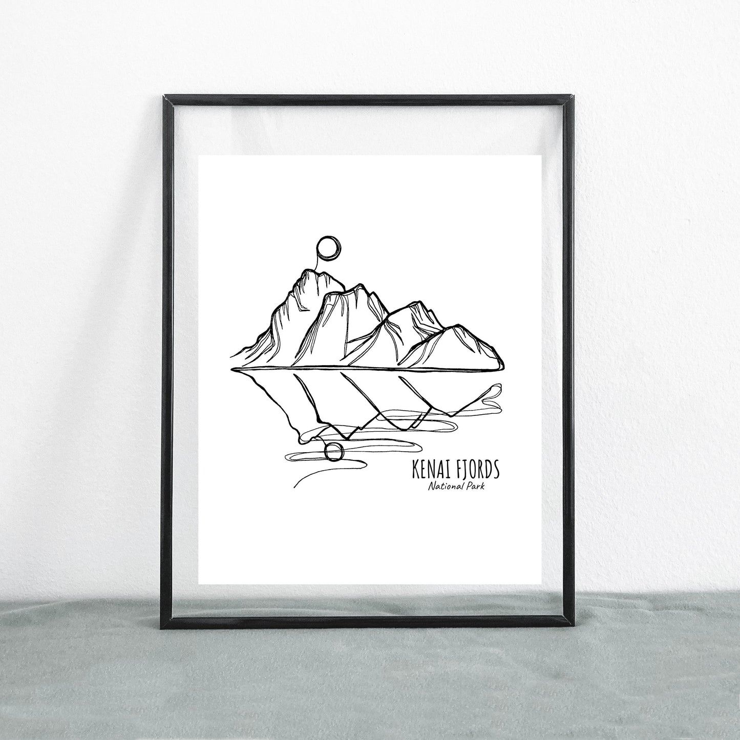 Kenai Fjords National Park, Alaska Continuous Line Print