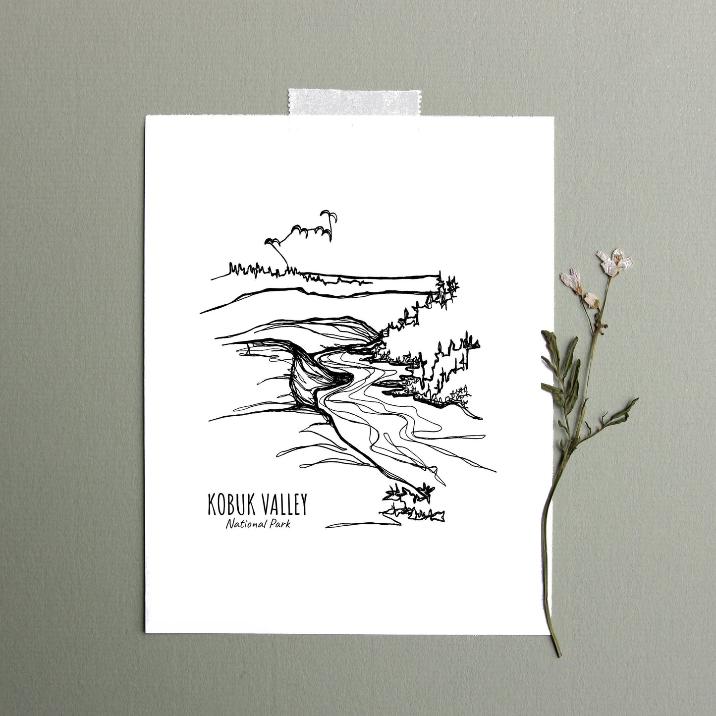 Kobuk Valley National Park, Alaska Continuous Line Print