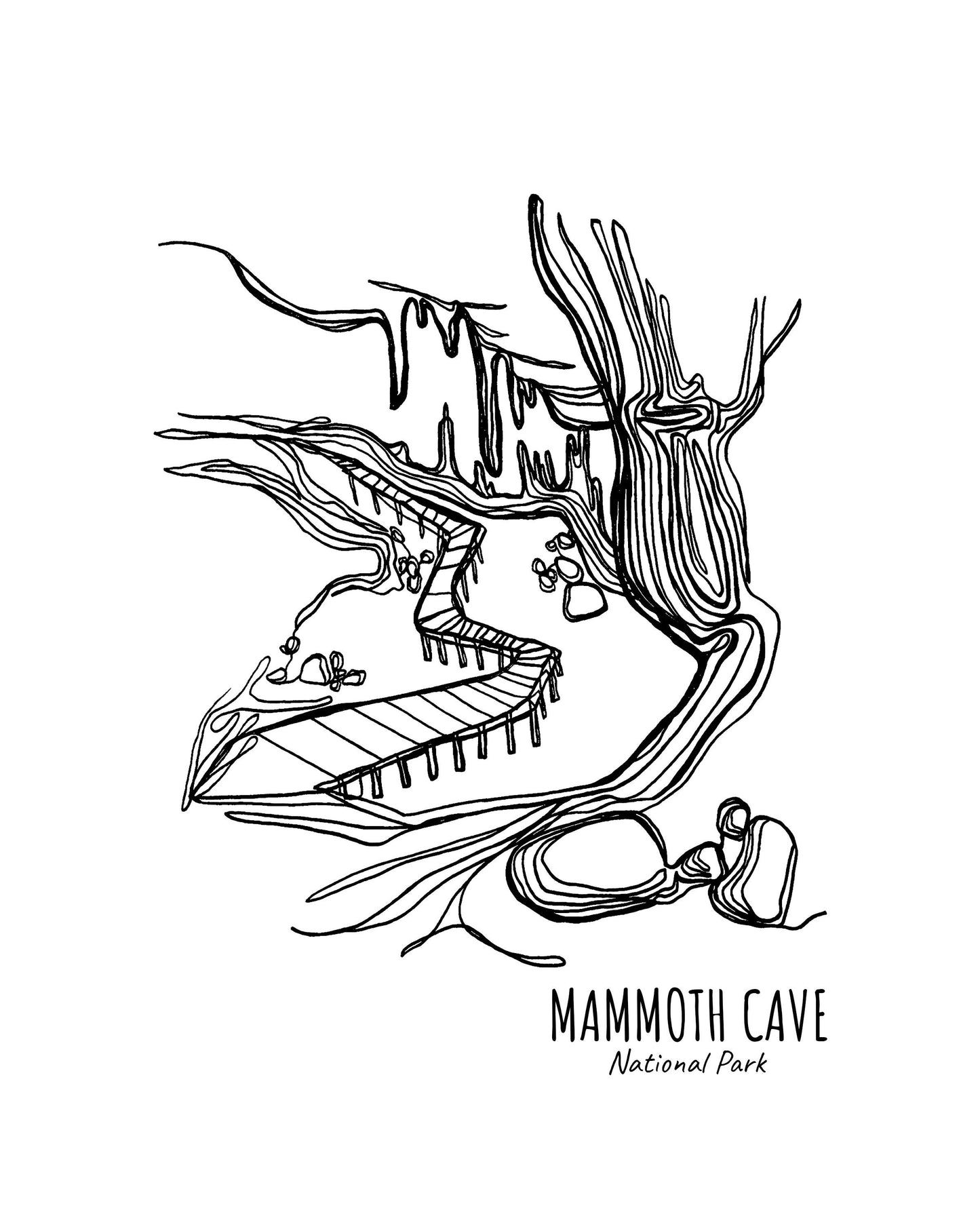 Mammoth Cave National Park, Kentucky Continuous Line Print