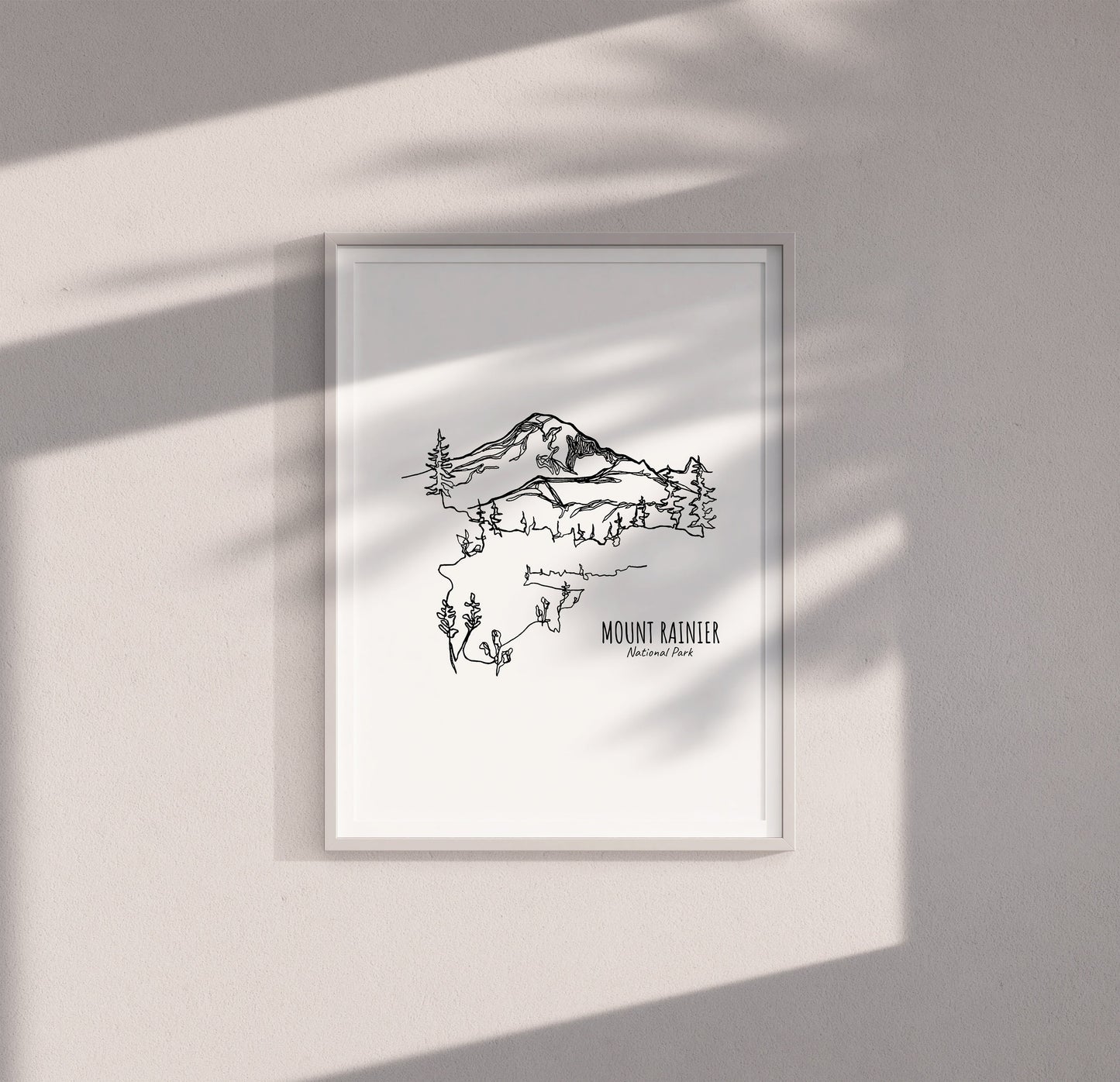Mount Rainier National Park, Washington Continuous Line Print