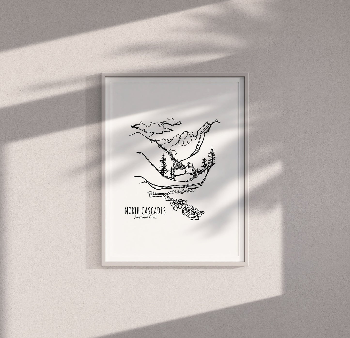 North Cascades National Park, Washington Continuous Line Print