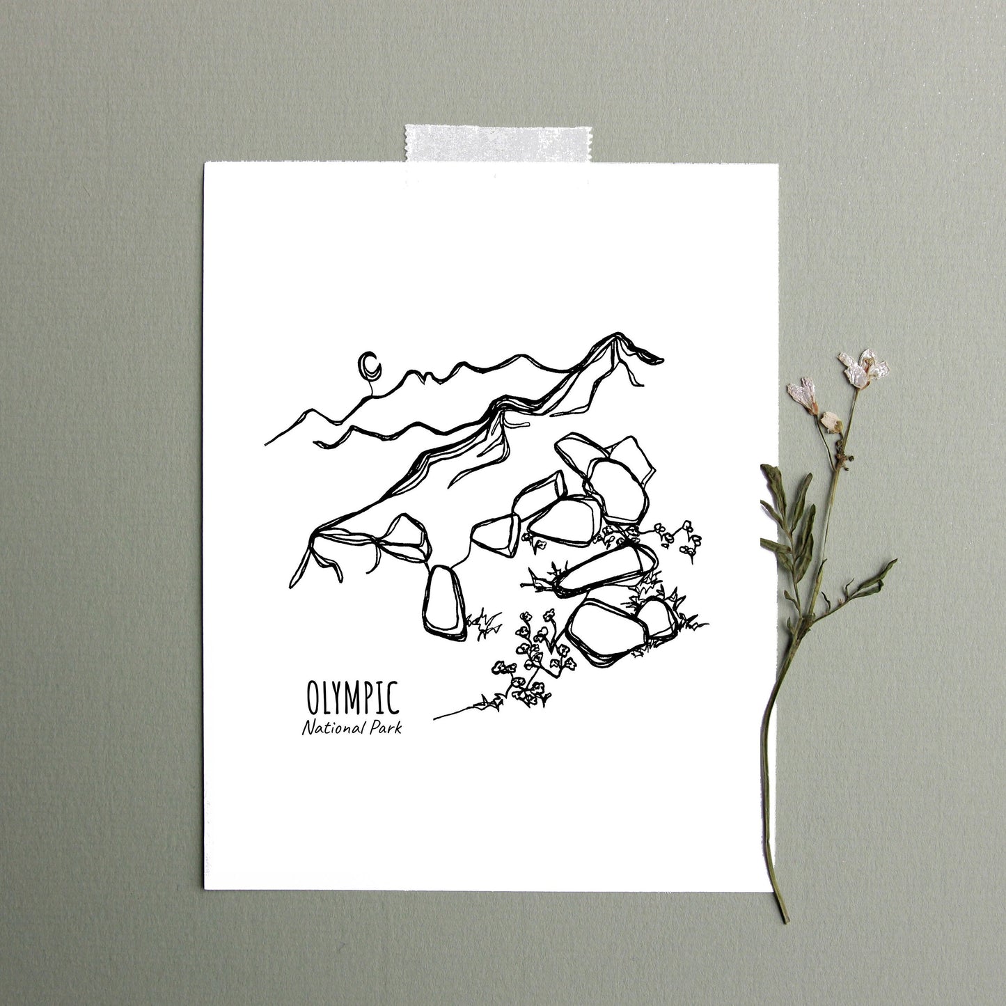 Olympic National Park, Washington Continuous Line Print