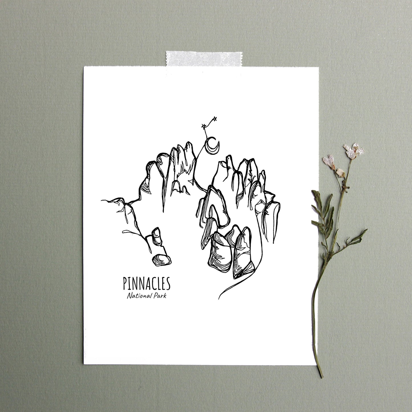 Pinnacles National Park, California Continuous Line Print