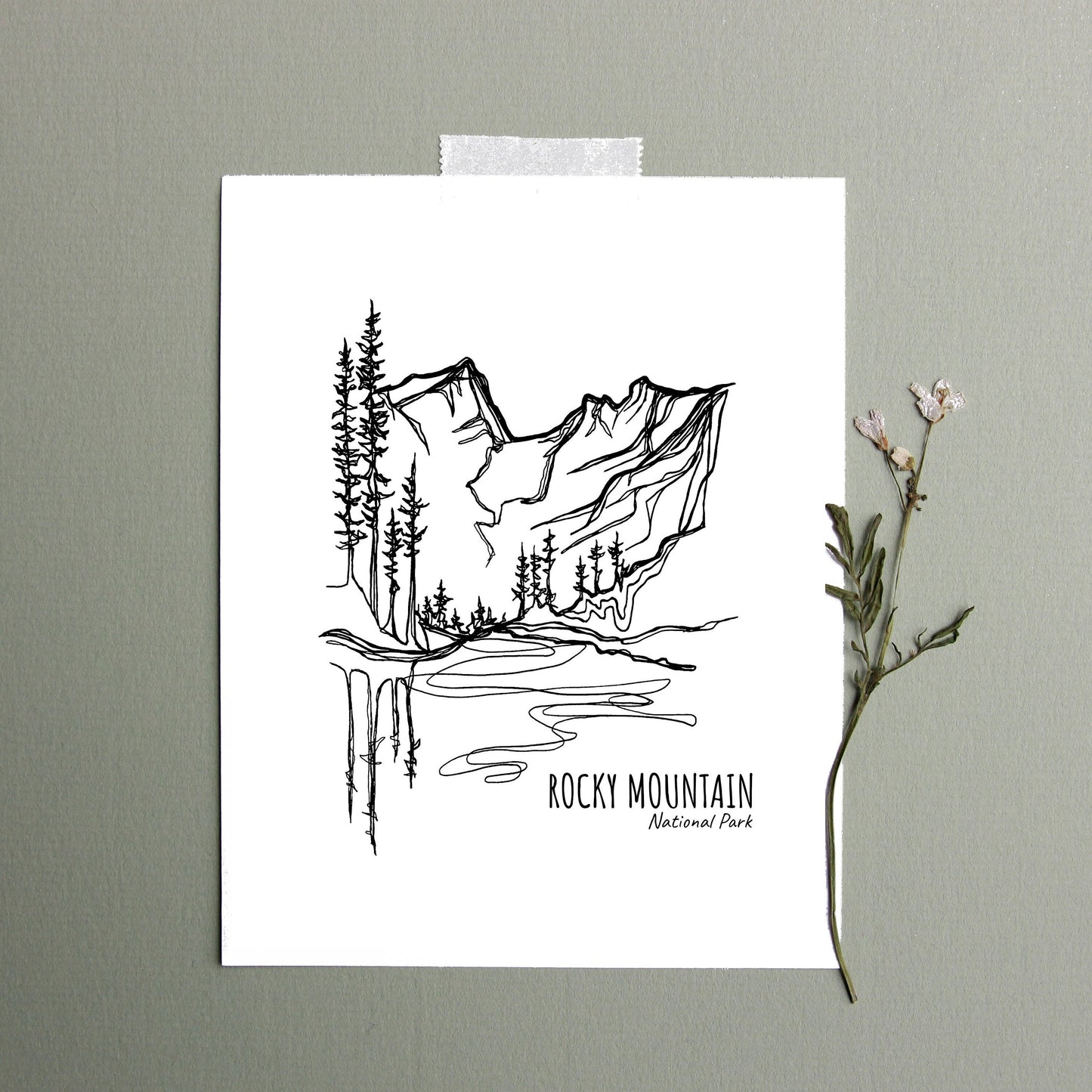 Rocky Mountain National Park, Colorado Continuous Line Print